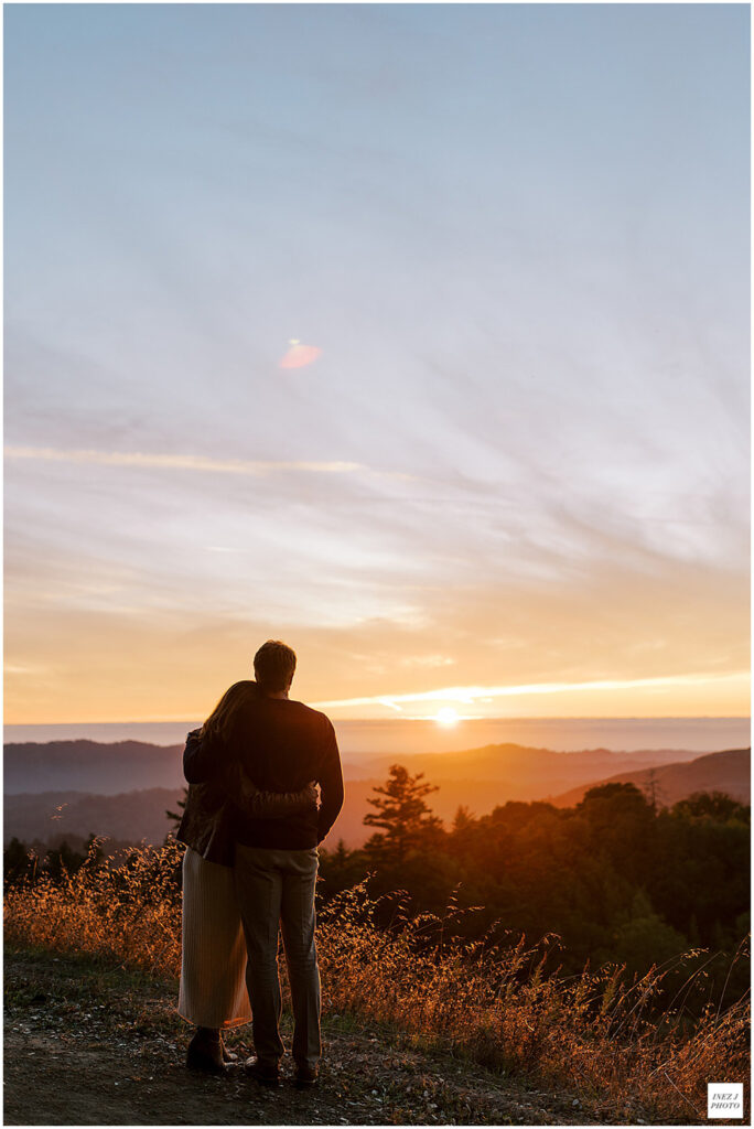 SF Bay Area Couple looking at sunset