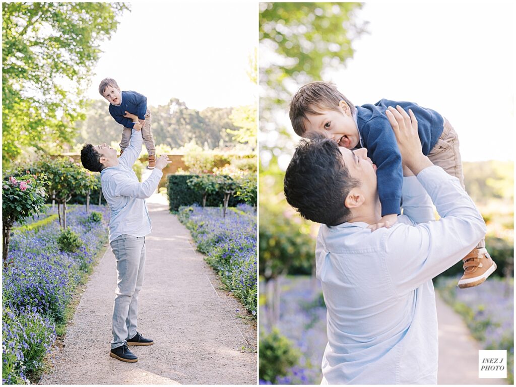 father and son family session at Filoli