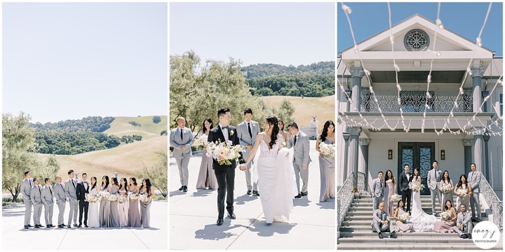 bridal party willow heights mansion wedding Morgan hill