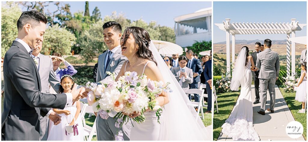 wedding ceremony at willow heights mansion