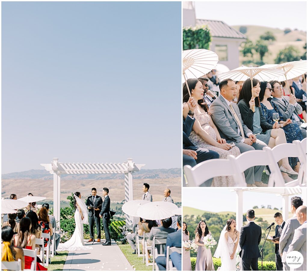 wedding ceremony at willow heights mansion